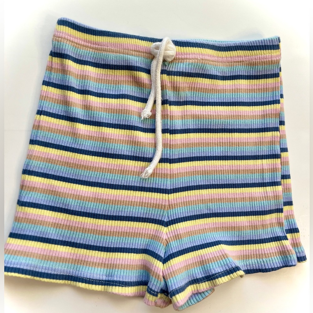 striped stretchy pajama shorts